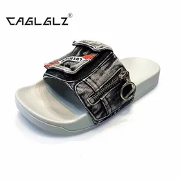 컬러 caglglz denim 822 평평한 두꺼운 바닥 편안 슬리퍼 34-48 남자와 여자를위한 대형 캐주얼 야외 샌들 230717 c