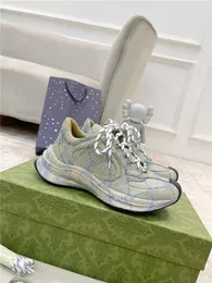 Designer Luxury G Technical Knit Run LADIES BEIGE BLUE PRINT RUN Sneaker Shoes Sneakers Best Quality