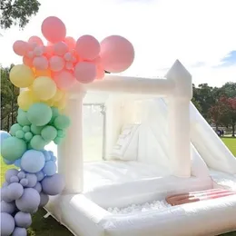 Outdoor Rental Inflatable White Bounce House Bouncer castles Wedding Bouncy jumping Castle jumper With Slide ball pit For Kids wit286M