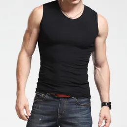 Män s tank tops mode män solid färg casual sport t shirt ärmlös rund hals väst slimfitness topp underskjortkläder 230718