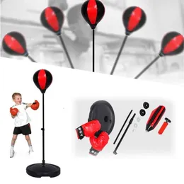 Equipamento de proteção altura crianças adolescentes saco de pancadas conjunto de esportes de boxe velocidade luta com luvas conjunto de boxe infantil hkd230718