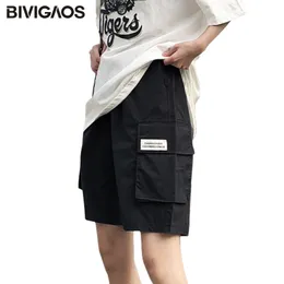 Shorts pour femmes BIVIGAOS Pocket Cargo Short Summer Loose Straight Casual ShortPants Taille haute Beau sport Genou Longueur 230718