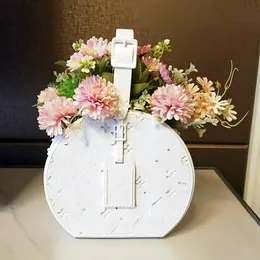Flowers and Flowerpot New Simple Handbag Vase Creative Fashion Living Room Entrance TV Cabinet Decoration Dried