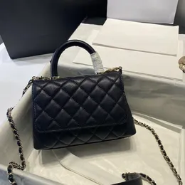 Designer Crossbody Bag Luxury Flap Bag Handväskor äkta läderkedja Väska 19cm Top-nivå replikation Evening Bag med Box CH023