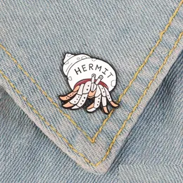Pins Brooches Hermit Crab Enamel Pin Cartoon Animal Badge Brooch Lapel Denim Jeans Bag Shirt Collar Intrt Jewelry Gift For Friends Dhbhj