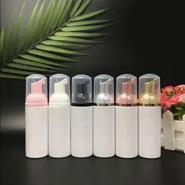 Xspoh 60 ml Schaumspender-Pumpflaschen mit goldenem Pumpdeckel – Kunststoff-Aufbewahrungsbehälter für kosmetische Make-up-Lotion, 2 Unzen Mousse-Schäumer-Pumpflasche