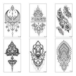 Groothandel 30 Stuks/partij Waterdichte Tijdelijke Tattoos Sticker Zwart Totem Bloem Roos Cool Sexy Make Body Art voor Vrouwen Man Arm