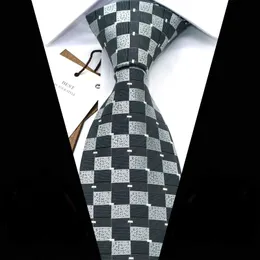 蝶ネクタイYishline Mens 8 cm Dots Plaids Patterns Jacquard Woven Necktie Men Tie Wedding Party Business Corbata Para Hombre