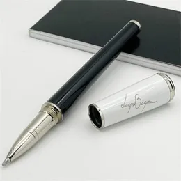 Ingrid Bergman Luxury Ball Point Pens with Diamond on the Clip White White Black Cap Rollerabll writingギフト文房具オフィス用品