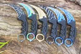 Kampanj C7145 CSGO Counter Strike Karambit Knife 3Cr13Mov Steel Blade ABS Handle Claw Knives With Mante Outdoor Hunting Survival Fighting Camping Tools