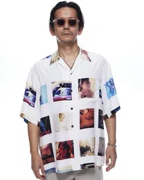 남성 캐주얼 셔츠 Wacko Maria Hawaiian Short Sleeve 1 품질 여름 스타일 비치 셔츠 Y2K 230718