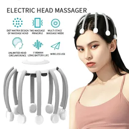 Head Massager Electric Vibration Head Massager Relax Scalp Massage Relieve Fatigue Headache Insomnia Brain Stimulator Device for Massage Head 230718