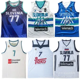 야외 Tshirts Luka 슬로베니아 #77 농구 유니폼 Doncic Basketball Jerseys Legend 230717