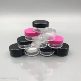 Mini barattoli di plastica da 3 ml Contenitori per campioni cosmetici da 5 grammi Piccoli vasi rotondi trasparenti con coperchi a vite Apgqj