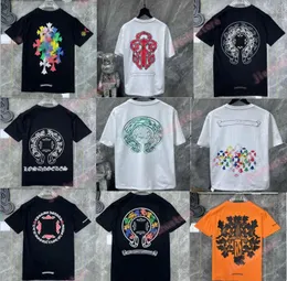 2023Mens Klasik T Shirt Kalp Moda Ch Yüksek Kaliteli Marka Mektubu Sanskrit Çapraz Desen Kazak T-Shirts Tasarımcılar Krom Kazak Üstler Pamuk Tshirts FC1
