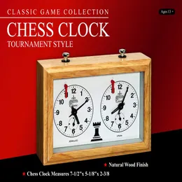 John - 7 5 x 5 125 x 2 375 Orologio da scacchi in stile torneo con finitura in legno naturale