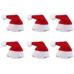 Mini Christmas Hat Santa Claus Hat Xmas Lollipop Hat Mini Wedding Gift Creative Caps Christmas Tree Ornament Decor236e