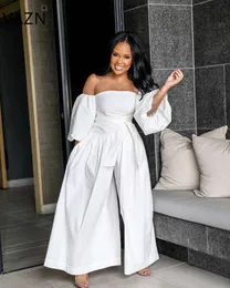 Kvinnors jumpsuits Rompers Vazn OD8297 Produkt Summer White Jumpsuit Full Hylsa Off Shoulder Lady Skinny Chic 230718