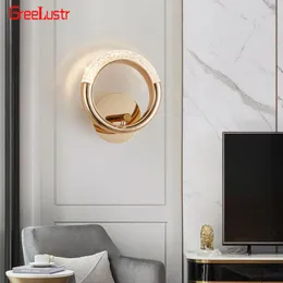 Luminária de parede Interior de luxo Led Decoração de casa estilo nórdico Adequado para cabeceira Corredor Luminária redonda Oval Luster Lighting