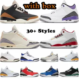 A Ma Maniere 3 3s Black Cat Rust Pink Basket Ball Shoes III White Cement Cool Grey Neapolitan Cardinal Red AMM Pine Green Desert Elephant Muslin Racer Blue Sneakers 4Y-13