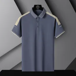 Herrpolos korea stil solid märke mode polo skjortor korta ärm herrens svarta vit sommar bomull andas andning toppar tee överdimensionerad 4xl 230717