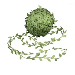 Fiori decorativi Ghirlanda di foglie verdi artificiali a forma di foglia di seta fatta a mano per la decorazione di nozze Fiore artigianale di Scrapbooking regalo