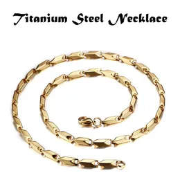 Мужские простые ювелирные воротники joyas titanium ette kighted men fashion chains Ожерелье золото 60 см 0 3 см 0 4 см 0 5cm246l