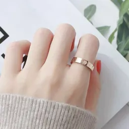 Heart plated gold ring designers luxury commemoration day size 8 simplicity charming couples street romantic letters love silver color Rings wedding ZB014 F23