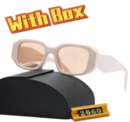 Weiße Sonnenbrille Damen Luxus Herren Sonnenbrille für Damen im europäischen Stil Brillen Outdoor Fahren Strand Reisen Adumbral Mit Box kleine Sonnenbrille Frau