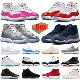 11 basketskor 11s Cherry Cement Cool Grey Low Midnight Navy 25th Anniversary Concord Bred Mens Women Trainers Sport Sneakers With Box