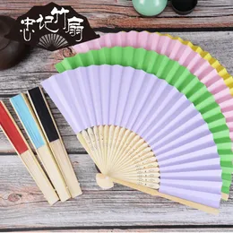 Paper Bamboo Folding Hand Fan Wedding Personalized Fsahion Fans Party Decor Art Craft Chinese Dance Fan Home Ornaments Gifts JY18