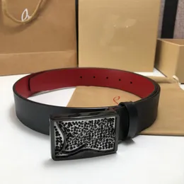 Cintura di design inferiore Nuovo fondo rosso lucido per uomo Accessori per abbigliamento da donna Cinture grandi fibbia di alta qualità 3a+ larghezza vera in pelle 3,5 cm 306