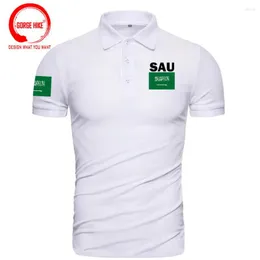 Polos Masculinos Arábia Saudita Camisas Polo Masculinas Manga Curta SAU Marca Estampada Country 2023 Cotton Nation Team Flag Arabian SA Shirt