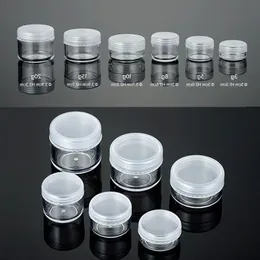 3g 5g 8g 10g 15g 20g Clear Plastic Cosmetic Container Jars With PE Lids Cosmetic Cream Pot Makeup Eye Shadow Nails Powder Jewelry Bottl Uhtf