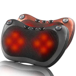 Massera nackkudde 8 Huvudhals Massage Pillow Electric axel Bakvärme Knådning Infraröd terapi Shiatsu Head Pillow Massager 230718