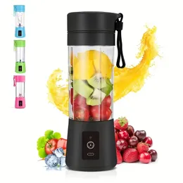 Liquidificador pessoal portátil, mini liquidificador de suco, liquidificador de tamanho pequeno recarregável por USB para smoothies e shakes, mini copo juicer de viagem 380 ml, suco, leite, 4 cores disponíveis