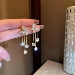 Stud Küpe Lüks Kelebek Damla Rhinestones Altın Renk Moda Trend Takı Özel Kadın Aksesuarları Kolye Hayvan Hediyesi