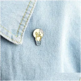 Pins Brooches Cartoon Light Bb Pins Good Idea Brooch Button Pin Denim Jacket Jeans Badge Jewelry Creative Gift For Kids Children Dr Dhwnf