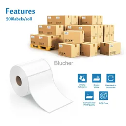 Lot De 1000 étiquettes Thermiques 4x6 (100x150 Mm) - 2 Rouleaux De 500 - Compatible Imprimantes Thermiques - 3
