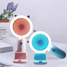 Поклонные портативные вентиляторы USB MINI-FAN с трехступенчатыми вентиляторами Electric Hand For Home и Travel Camping Night Light Cooler 230717