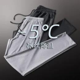 Pantaloni da uomo Estate maglia aria condizionata pantaloni casual da uomo vestibilità ampia ultrasottile seta ghiaccio asciugatura rapida sport 230718