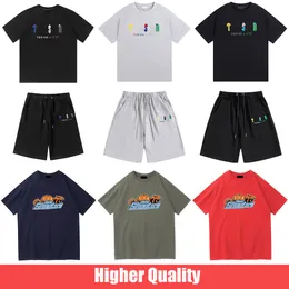 Herren-T-Shirts, Designer-Herren-T-Shirts, Paare, bedruckt, Brief, Trapstar-Hemd, Schwarz und Weiß, Grau, Regenbogenfarben, Sommer, Sport, Mode, Baumwolle, Top, kurze Ärmel, Rundhalsausschnitt