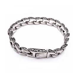 Vintage Men Pulseras Titanium Steel Punk Totem Cool Branslet Bransoletka Opaski Boguń Trenda biżuterii koronka 22,5 cm