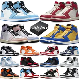 Con BOX uomo donna High 1s Scarpe da basket 1 cielo Lost Found Gorge Stage Haze Diamond Dark Mocha Patent Bred Panda University Blue jumpman mens trainer