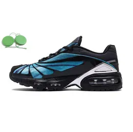 Tênis de malha tênis de corrida tênis de corrida com design cravado,  treinadores esportivos ao ar livre leves em azul profundo, preto, ouro e  branco