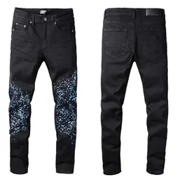 2022 Luxos Designer Mens Jeans Moda Jeans de Perna Fina Five Star Biker Blue Pants Distressed Water Diamond Zebra Stripes Top Qual288W