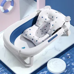 Badkarplatser Baby Bath Seat Support Matt Född badkarkudde Fällbar badkar Stol Spädbarn Antislip Body Cushion Bebe 230718