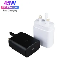 Caricabatterie per porta USB C Super Fast Charger da 45 W per Samsung Galaxy S22 21 Caricabatterie portatile da viaggio di tipo C a ricarica rapida