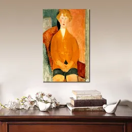 Nude Portrait Canvas Art Boy In Short Pants Amedeo Modigliani malowanie ręcznie robione dekoracje łazienkowe