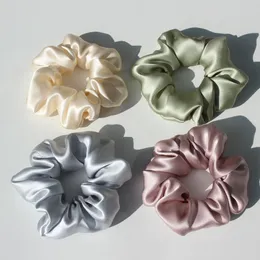 Hair Rubber Bands 100 Pure Silk Scrunchies for Women Girls Big Scrunchy Elastic Ties tail Holder 16 Momme 3 5CM Width 6Pack 230718